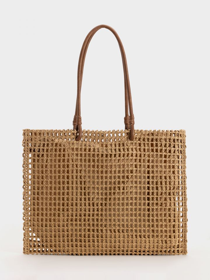 תיק צד במראה קש מחורר