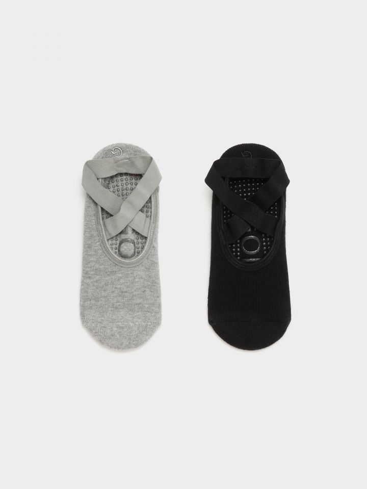 מארז 2 זוגות גרבי קרסוליות לפילאטיס ויוגה