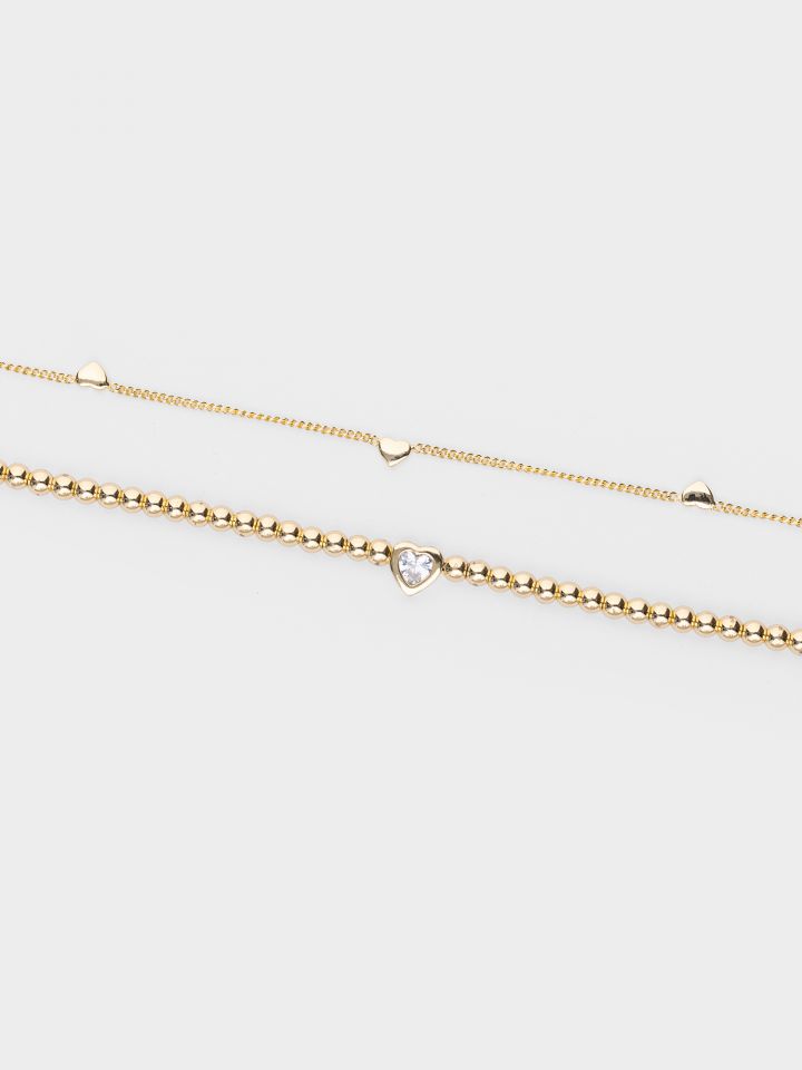 זוג שרשראות לבבות