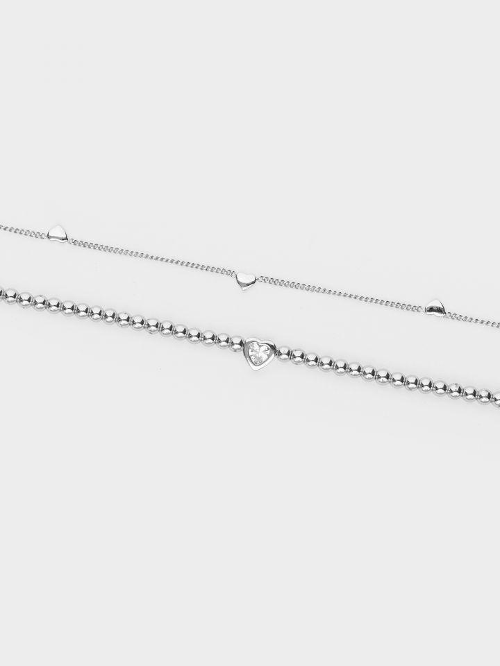 זוג שרשראות לבבות