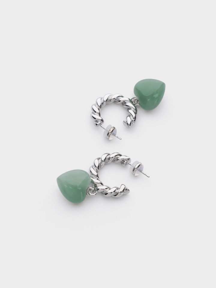 עגילי חישוק לב