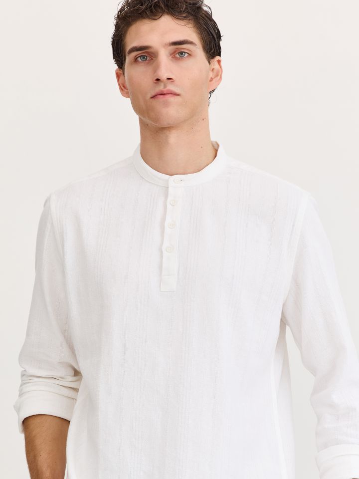 חולצת אריג שנטי סיני שרוול ארוך