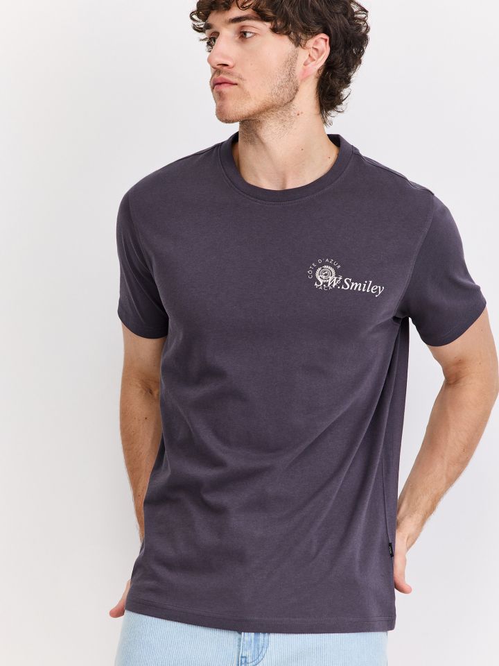 טי שירט קצרה דפוס חוף