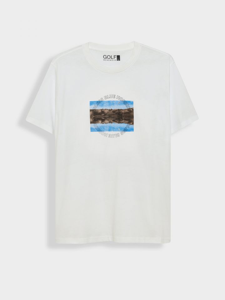 טי שירט קצרה דפוס חוף