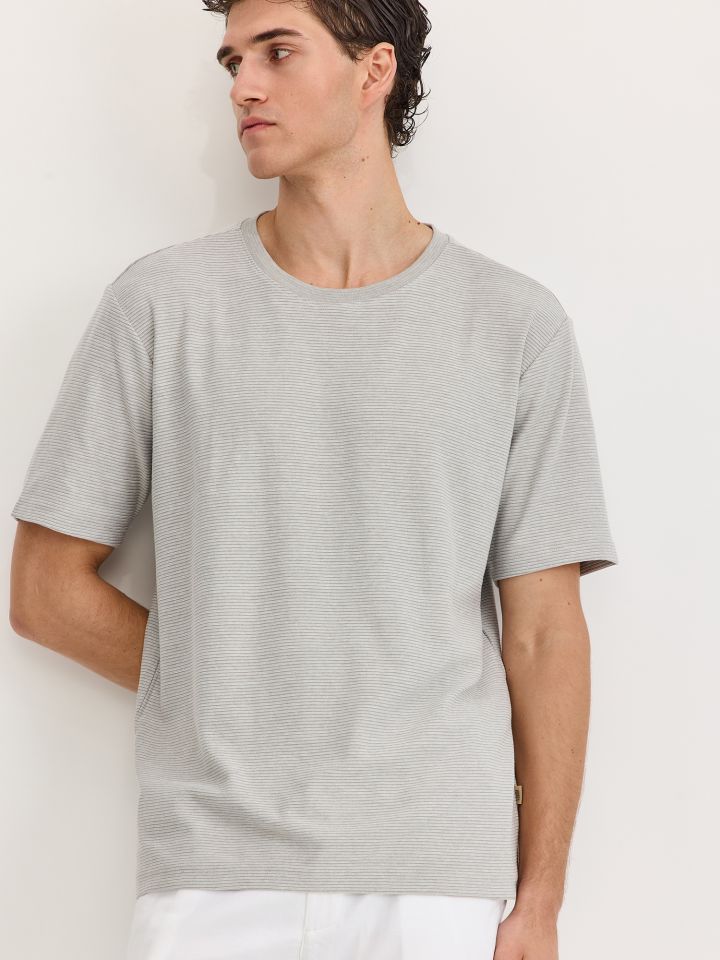 טי שירט טקסטורת פס