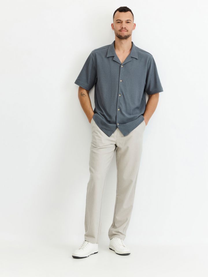 מכנסי צ’ינו טוויל בשילוב פשתן