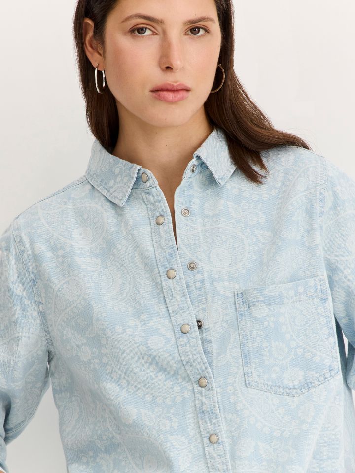 חולצת ג’ינס ארוכה פייזלי