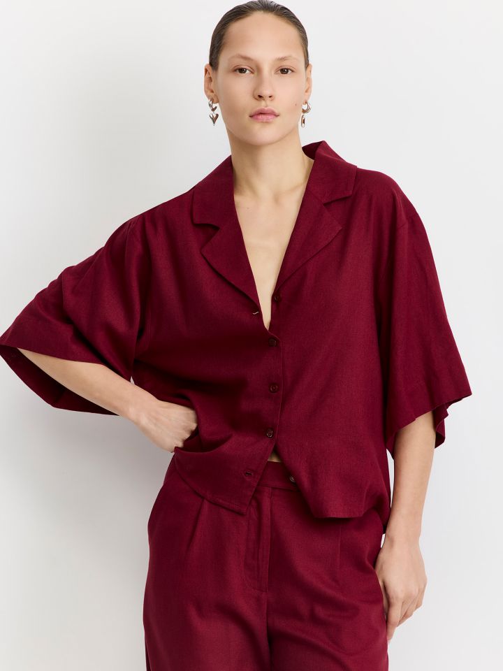 מכופתרת OVERSIZE בתערובת פשתן