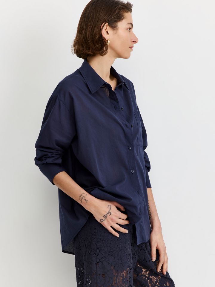 חולצה מכופתרת אוברסייז