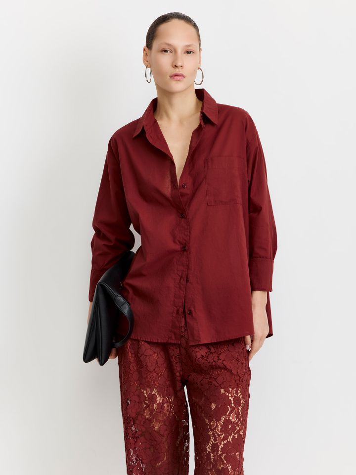 חולצה מכופתרת אוברסייז