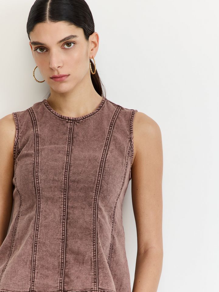 חולצת פרנץ טרי שטופה ללא שרוול