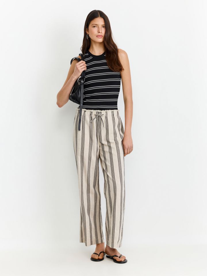 מכנסיי WIDE LEG מותן פרומה