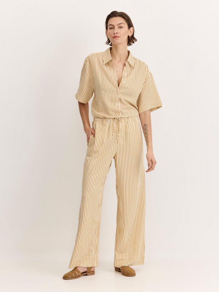 מכנסי סיר סאקר רגל רחבה