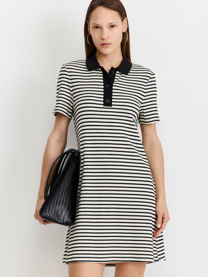 שמלת וופל פסים