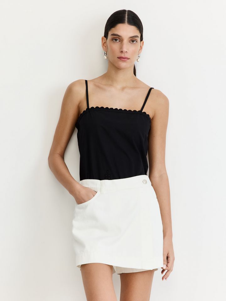 מכנסי חצאית ג’ינס לבן