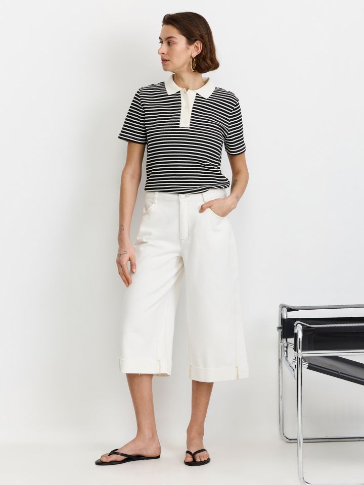 מכנסיי 7/8 רגל רחבה