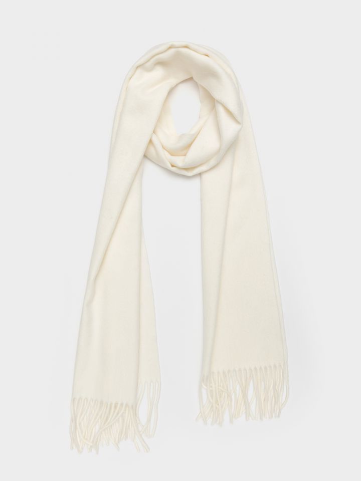 צעיף חלק בשילוב צמר