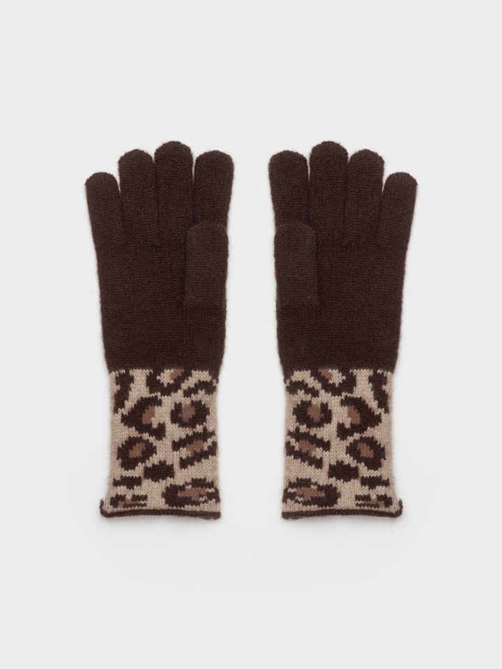 כפפות סרוגות מנומרות