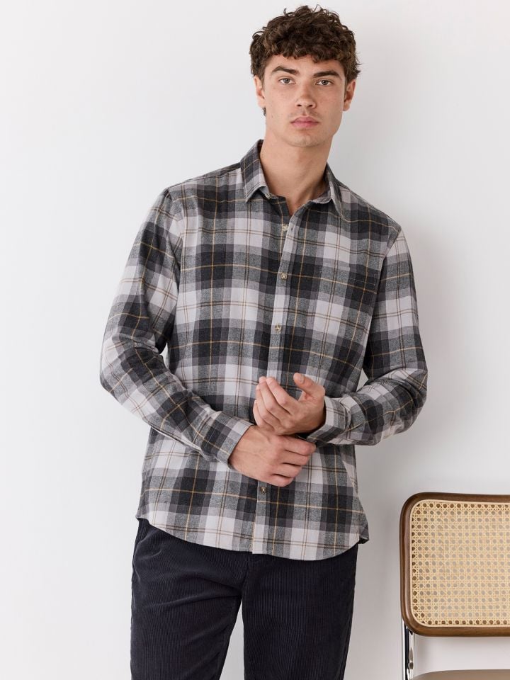 חולצה מכופתרת פלאנל כיס