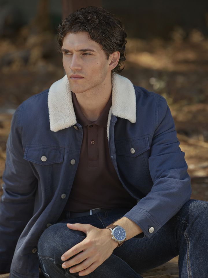 ג’קט כותנה צווארון שארפה