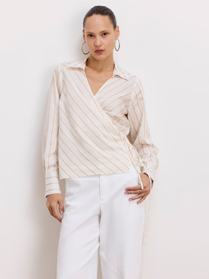 חולצת מעטפת פסים
