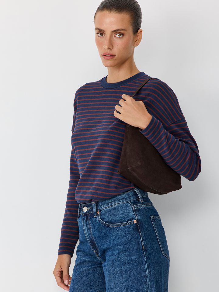 טי שירט פסים אוברסייז