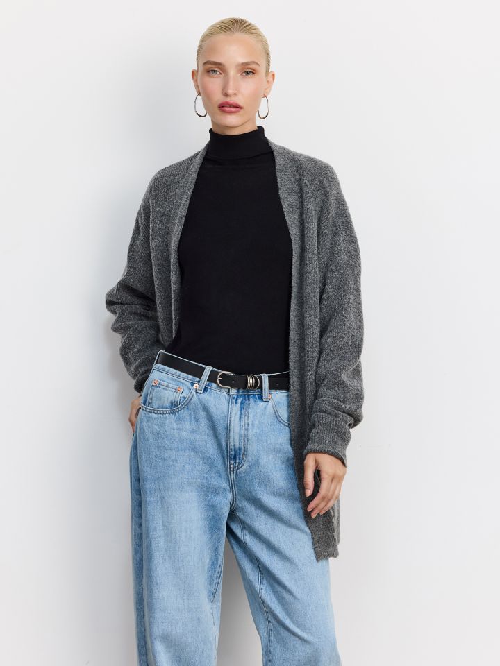 קרדיגן סרוג ארוך ממוחזר