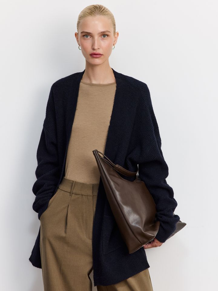 קרדיגן סרוג ארוך ממוחזר