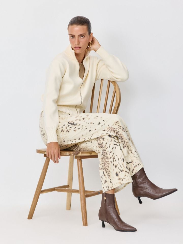 קרדיגן סרוג עם רוכסן