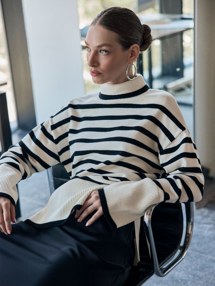 סוודר גולף פסים