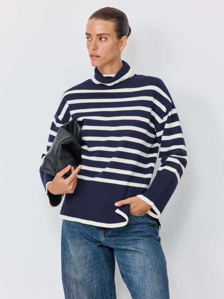 סוודר גולף פסים