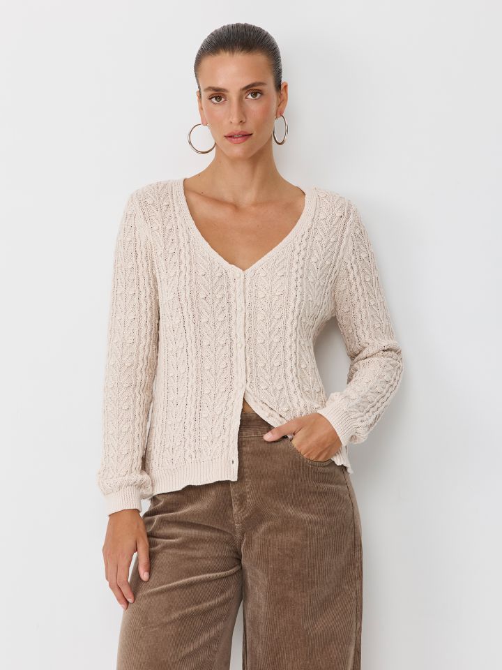 קרדיגן בסריגת קרושה