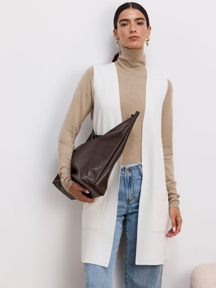 קרדיגן ארוך ללא שרוולים