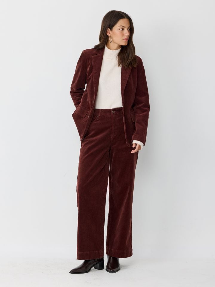 מכנסי קורדרוי בגזרה רחבה