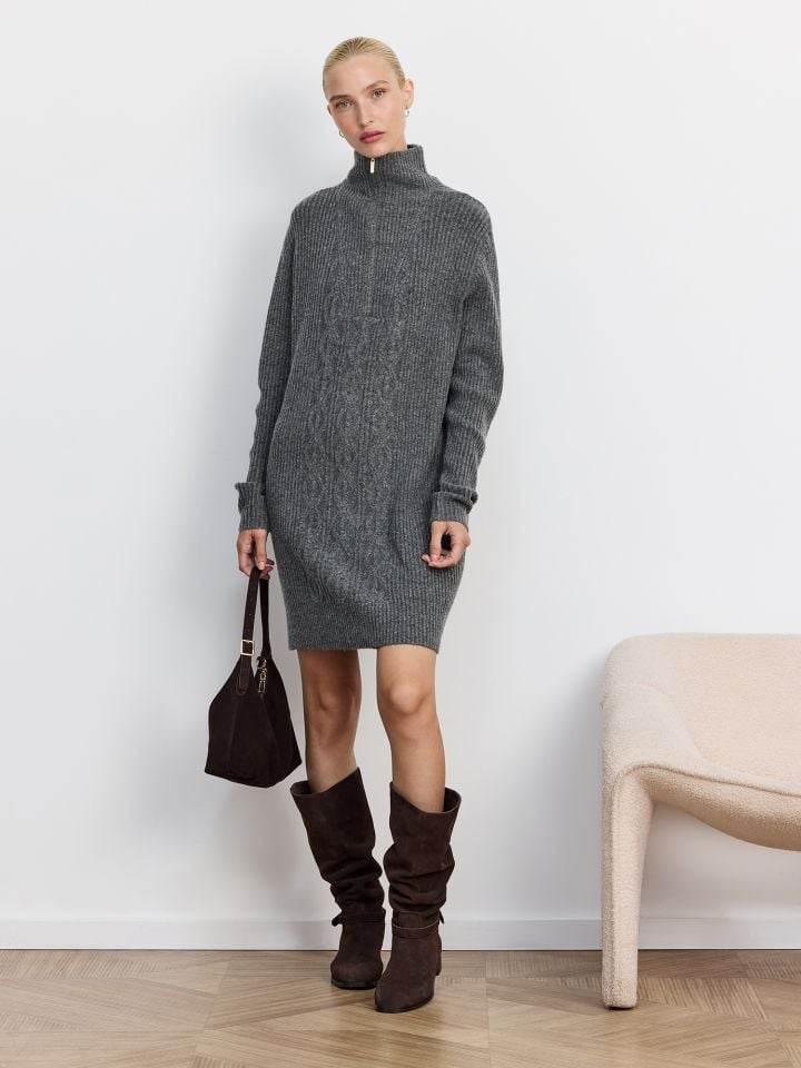 שמלה סרוגה בשילוב רוכסן