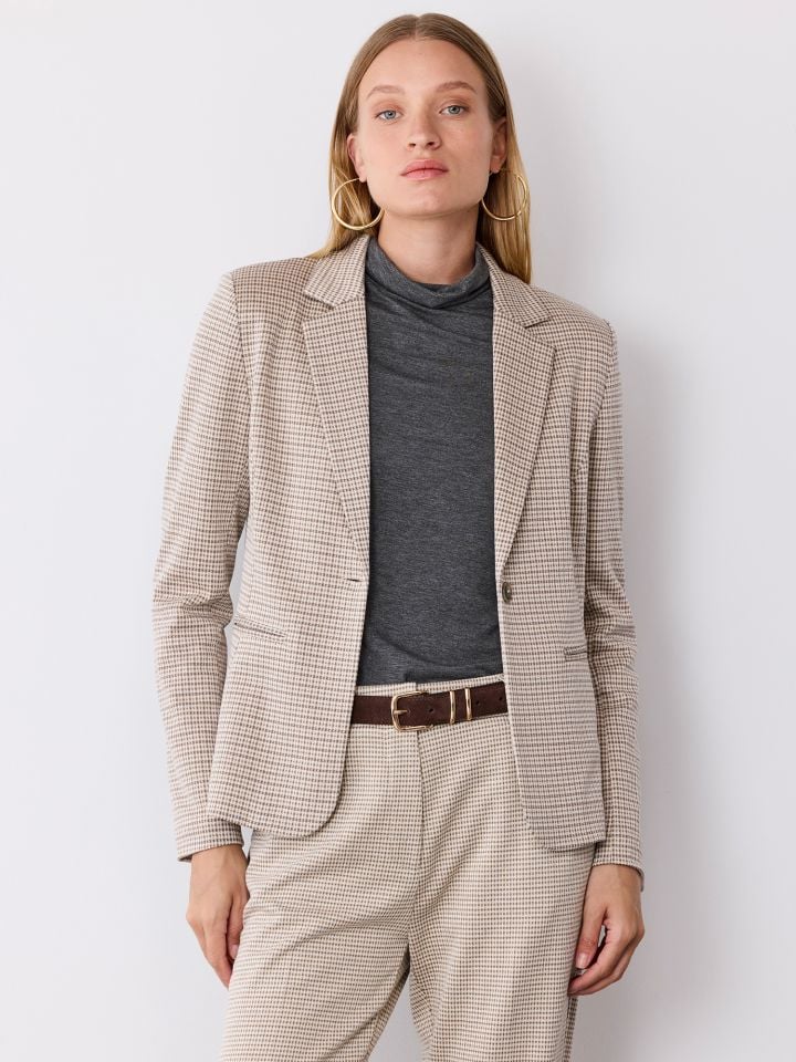 בלייזר משבצות בד אלסטי