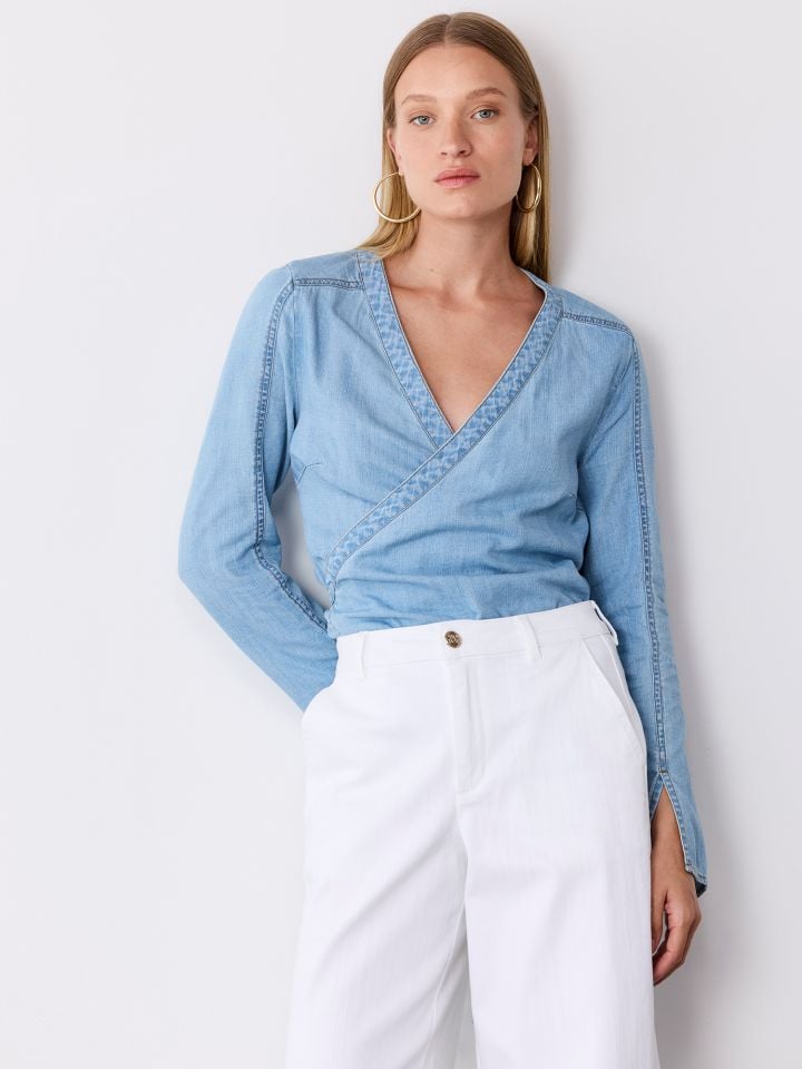 חולצת מעטפת ג’ינס