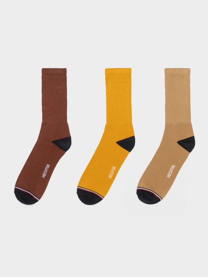 HECHTER PARIS מארז 3 זוגות גרבי כותנה צבע