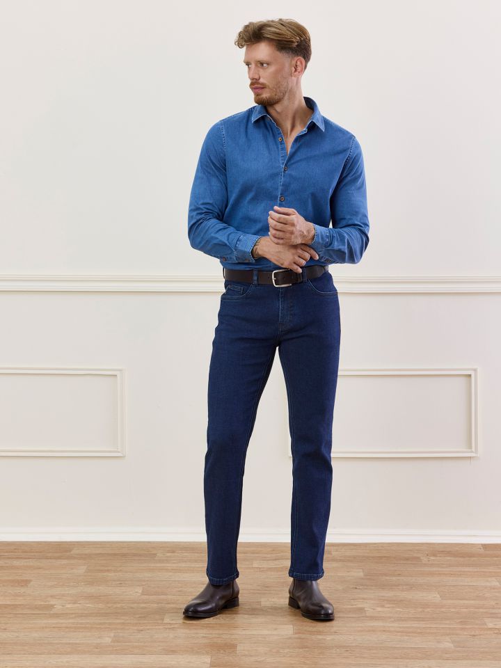 HECHTER PARIS ג’ינס דיאגונל בוטקאט