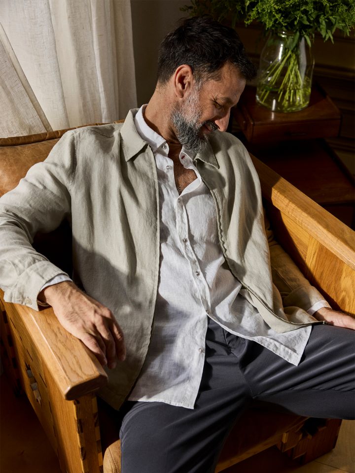 HECHTER PARIS חולצה מכופתרת פשתן