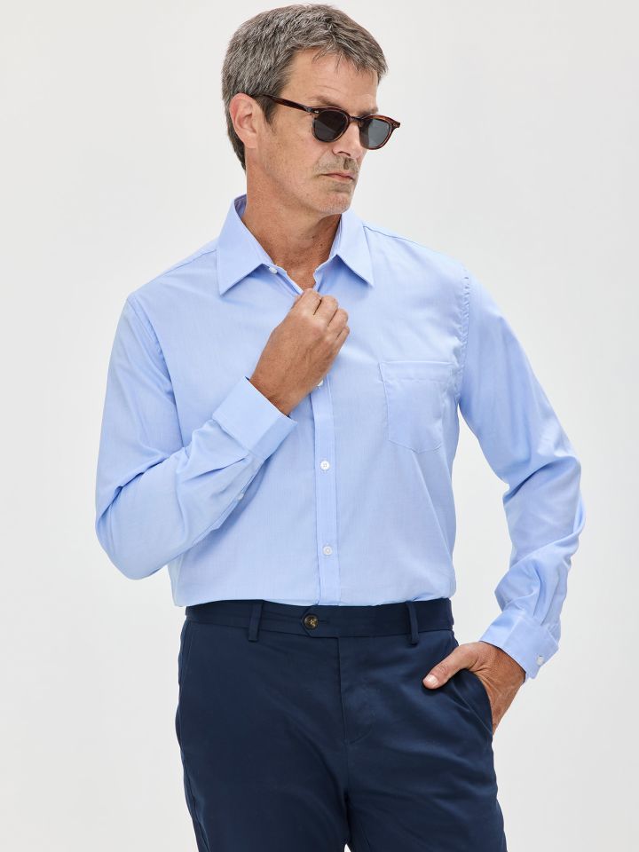 MAX MORETTI חולצה מכופתרת EASY CARE טקסטורה