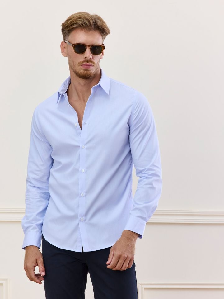 MAX MORETTI חולצה מכופתרת NON IRON פסים