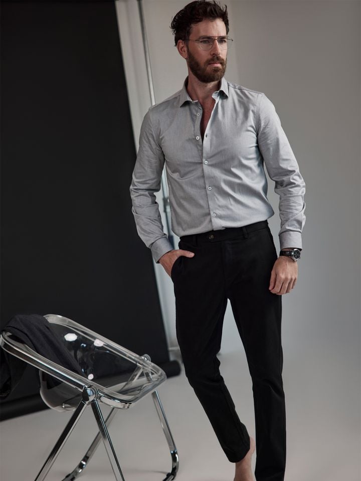 MAX MORETTI מכופתרת NON IRON טוויל