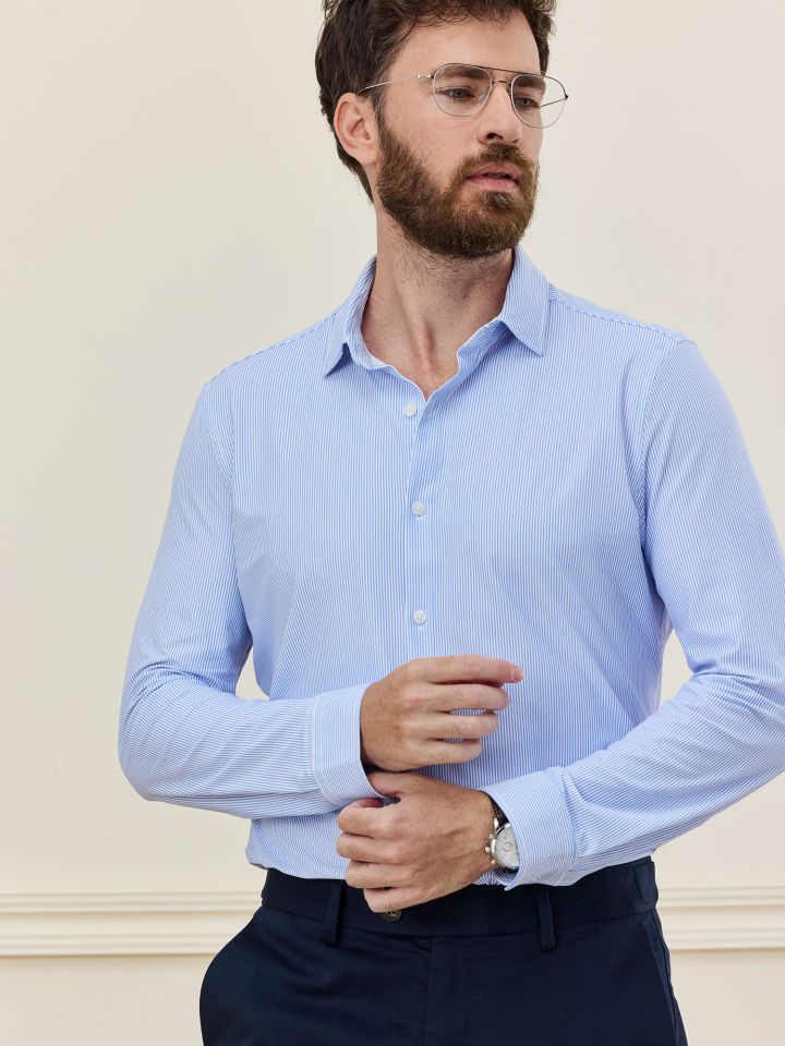 MAX MORETTI חולצה מכופתרת TRAVEL פסים