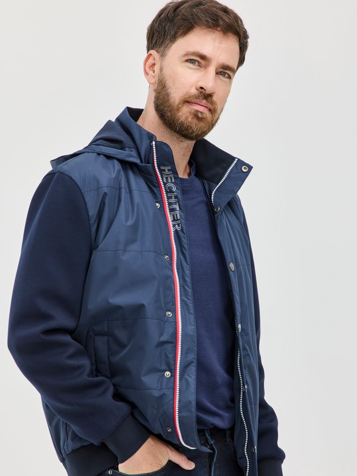 HECHTER PARIS מעיל מרופד משולב עם קפוצ’ון