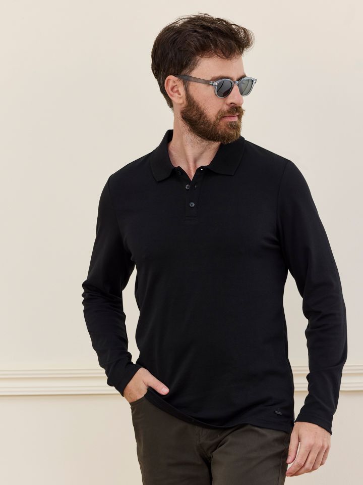 MAX MORETTI חולצת פולו כותנה ליקוויד