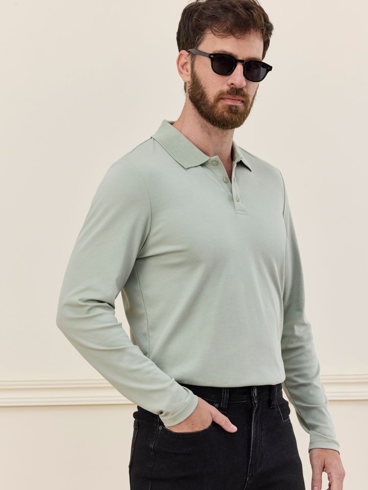 MAX MORETTI חולצת פולו כותנה ליקוויד