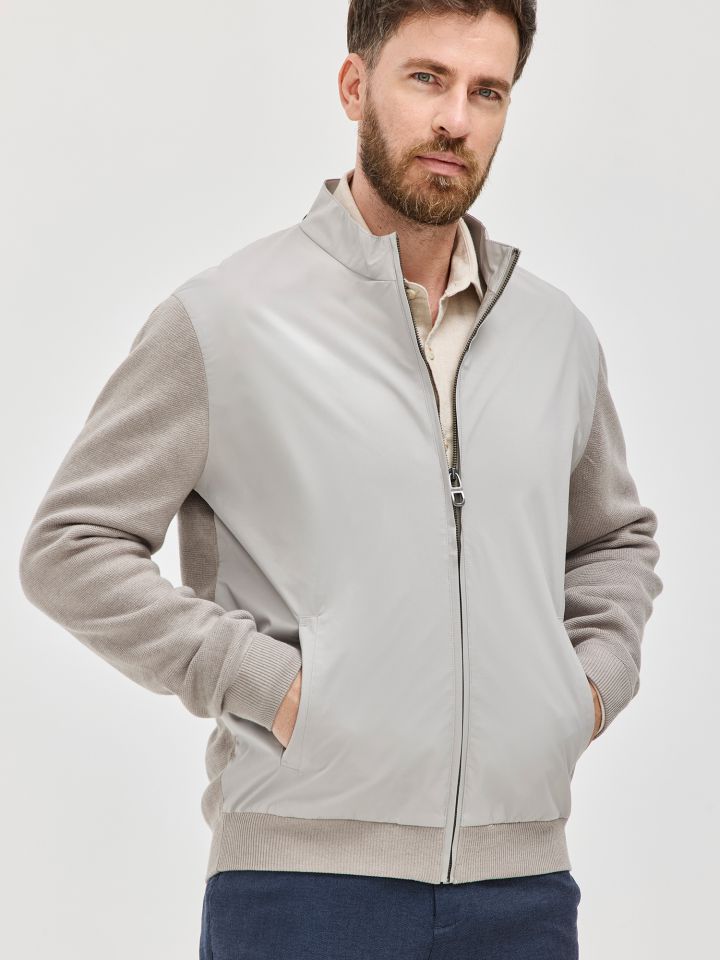 HECHTER PARIS קרדיגן משולב סריג וניילון