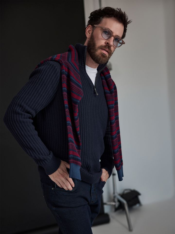 HECHTER PARIS ריב חצי רוכסן 100% כותנה