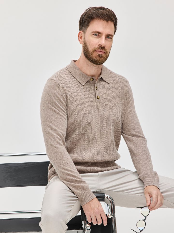 MAX MORETTI סריג פולו צמות 100% צמר מרינו